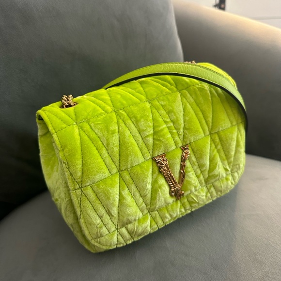 NWT Versace Virtus Velvet Shoulder Bag - Picture 4 of 11
